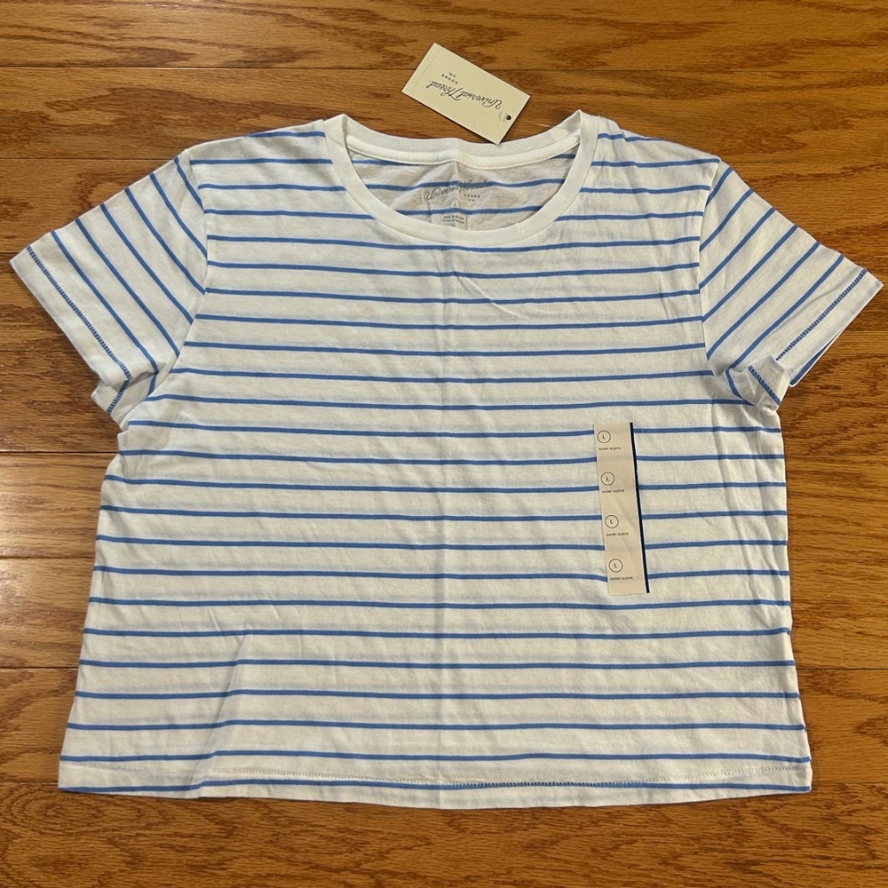 Blue and White Striped T-Shirt